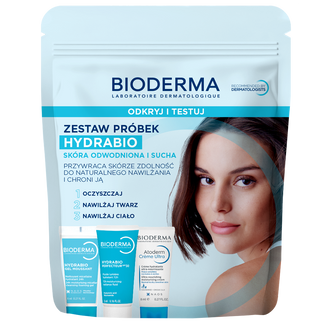 Zestaw mini produktów Bioderma Hydrabio Odkryj i Testuj, żel micelarny, 8 ml + krem do twarzy, 5 ml + krem do ciała, 8 ml - zdjęcie produktu