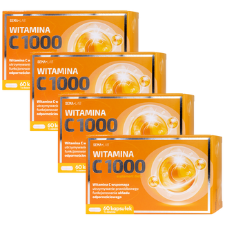 Zestaw SEMA Lab Witamina C 1000, 4 x 60 kapsułek - zdjęcie produktu