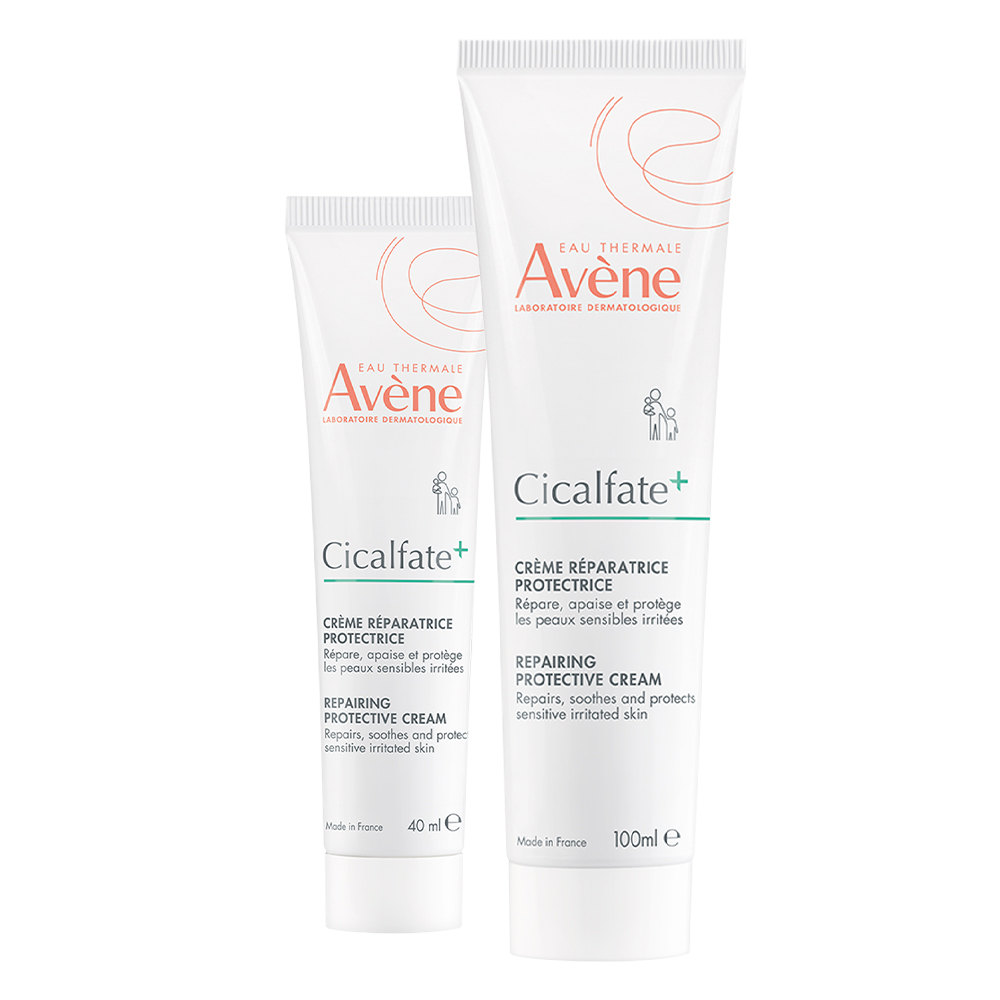 Набор Avene Cicalfate+: восстанавливающие защитные кремы 40 мл и 100 мл, для чувствительной и раздраженной кожи