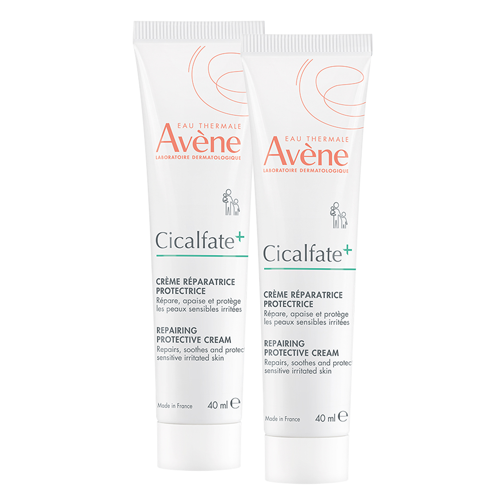 Набор Avene Cicalfate+: 2 восстанавливающих защитных крема по 40 мл, для чувствительной и раздраженной кожи