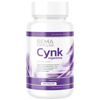 SEMA Maxi Lab Cynk organiczny, 100 tabletek SEMA Maxi Lab Cynk organiczny, 100 tabletek - zdjęcie produktu