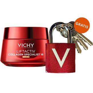 Vichy Liftactiv Collagen Specialist 16, krem do twarzy na dzień, SPF 50, 50 ml + czerwona kłódka gratis Vichy Liftactiv Collagen Specialist 16, krem do twarzy na dzień, SPF 50, 50 ml + czerwona kłódka gratis - zdjęcie produktu