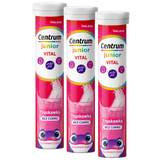 Zestaw Centrum Vital Junior, dla dzieci od 4 lat, smak truskawkowy, 3 x 20 tabletek musujących - miniaturka zdjęcia produktu