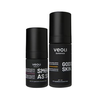 Zestaw Veoli Botanica Smooth As Silk, naprawczo-ujędrniający krem-maska pod oczy, 15 ml + rozjaśniająco-kojące serum do twarzy, 30 ml - zdjęcie produktu