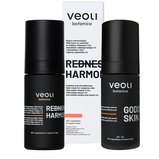 Zestaw Veoli Botanica Redness Harmony, kojąco-wzmacniający, lekki krem na naczynka, 30 ml + rozjaśniająco-kojące serum do twarzy, 30 ml Zestaw Veoli Botanica Redness Harmony, kojąco-wzmacniający, lekki krem na naczynka, 30 ml + rozjaśniająco-kojące serum do twarzy, 30 ml - zdjęcie produktu