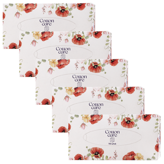 Zestaw CottonCare, chusteczki higieniczne, pudełko, 5 x 110 sztuk - zdjęcie produktu