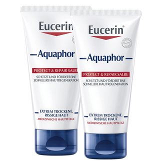 Zestaw Eucerin Aquaphor, maść regenerująca do skóry suchej, popękanej i podrażnionej, 2 x 45 ml Zestaw Eucerin Aquaphor, maść regenerująca do skóry suchej, popękanej i podrażnionej, 2 x 45 ml - zdjęcie produktu