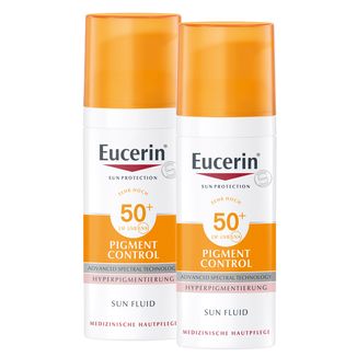 Zestaw Eucerin Sun Protection Pigment Control, fluid ochronny przeciw przebarwieniom, SPF 50+, 2 x 50 ml - zdjęcie produktu
