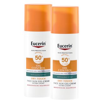 Zestaw Eucerin Sun Protection Oil Control, ultralekki żel-krem ochronny do skóry ze skłonnością do trądziku, SPF 50+, 2 x 50 ml - zdjęcie produktu