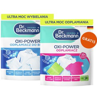 Dr. Beckmann Oxi-Power, odplamiacz do bieli, 400 g + odplamiacz do koloru, 400 g gratis Dr. Beckmann Oxi-Power, odplamiacz do bieli, 400 g + odplamiacz do koloru, 400 g gratis - zdjęcie produktu