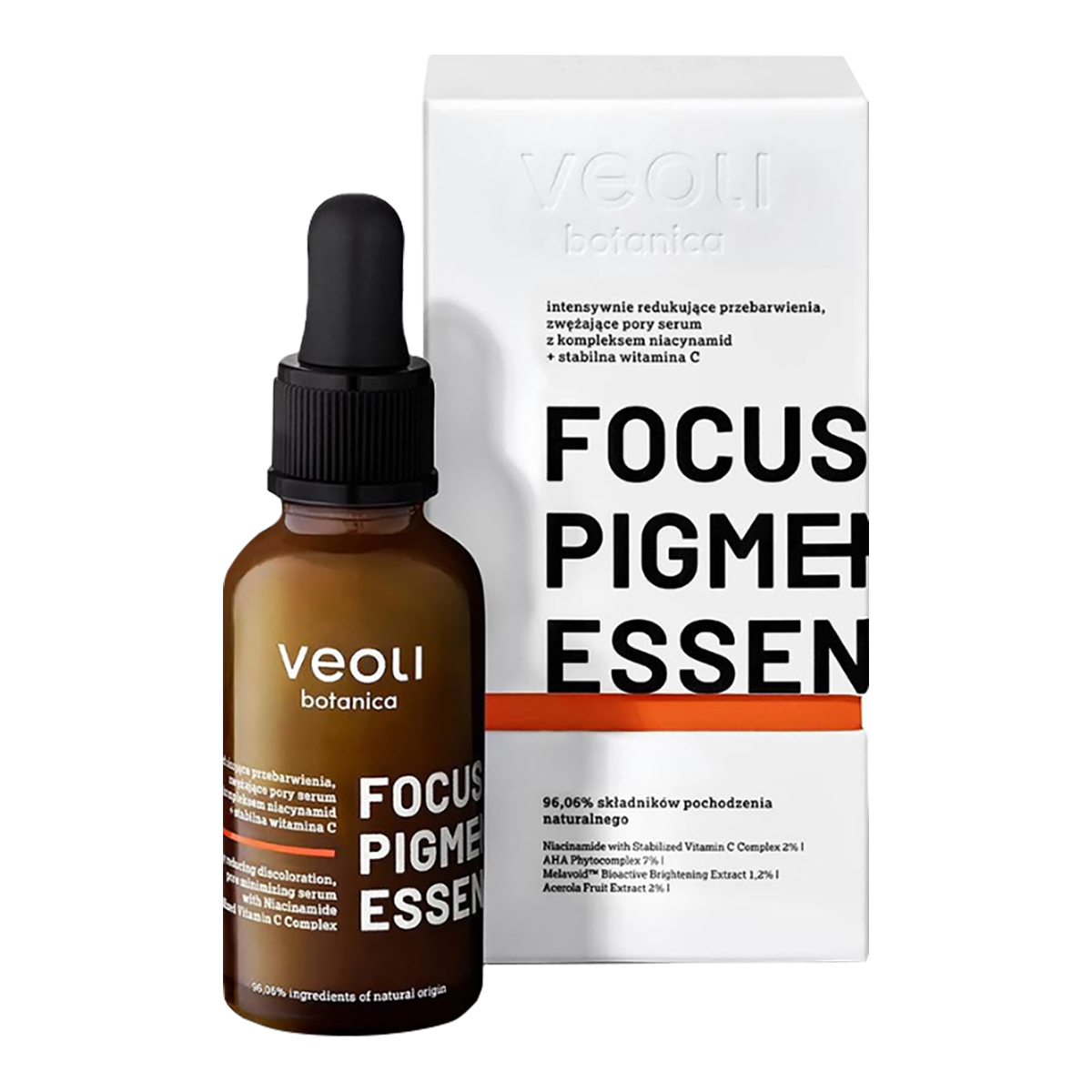Nieznana Veoli Botanica Focus Pigmentation Essence, serum redukujące przebarwienia i zwężające pory, 30 ml
