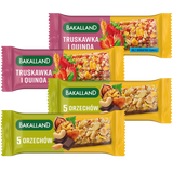 Zestaw Bakalland Baton zbożowy, truskawka i quinoa, bez dodatku cukru, 2 x 30 g + baton zbożowy, 5 orzechów, 2 x 40 g - miniaturka zdjęcia produktu
