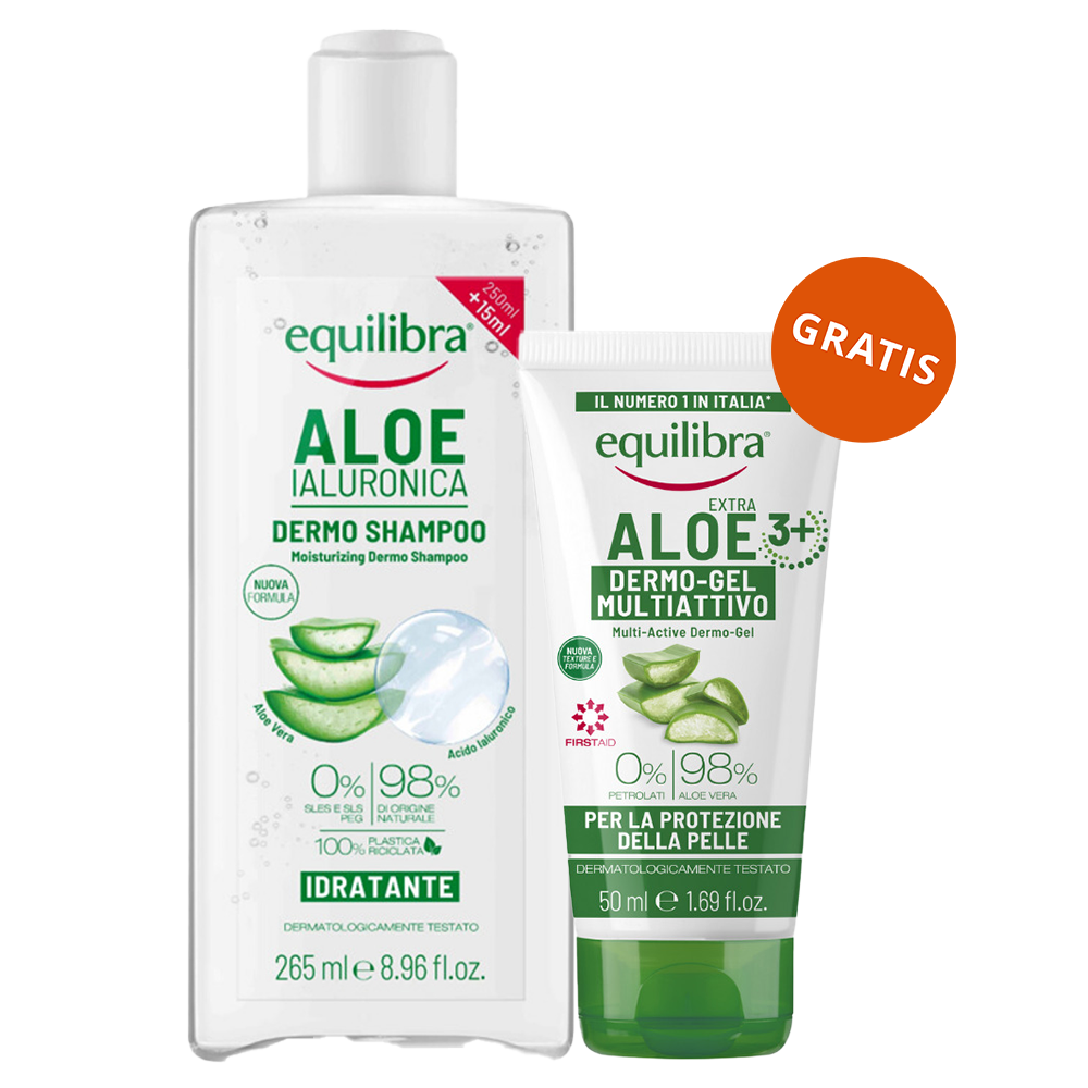 Nieznana Equilibra Aloe, szampon nawilżający, aloesowy, 265 ml + żel aloesowy multi-active, 50 ml gratis — Inhaltsstoffe und Bewertung