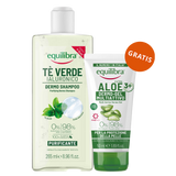 Equilibra Dermo, szampon oczyszczający, zielona herbata i kwas hialuronowy, 265 ml + żel aloesowy multi-active, 50 ml gratis - miniaturka zdjęcia produktu