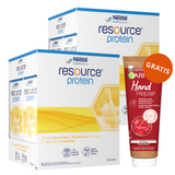 Zestaw Resource Protein, preparat odżywczy, smak waniliowy, 8 x 200 ml + Garnier Hand Repair, intensywnie regenerujący krem do rąk, 75 ml gratis - miniaturka zdjęcia produktu