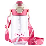 Akuku, szkolny bidon ze słomką, różowy, 480 ml - miniaturka zdjęcia produktu