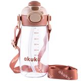 Akuku, szkolny bidon ze słomką, mocha, 480 ml - miniaturka zdjęcia produktu