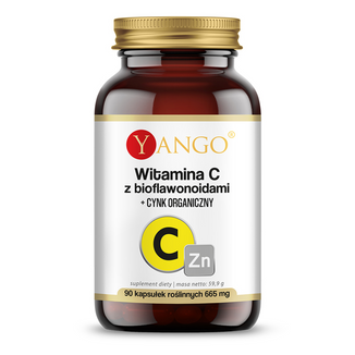 Yango Witamina C z Bioflawonoidami + Cynk Organiczny, 90 kapsułek Yango Witamina C z Bioflawonoidami + Cynk Organiczny, 90 kapsułek - zdjęcie produktu