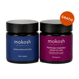Mokosh, peeling do twarzy, róża z jagodą, 60 ml + balsam nawilżająco-łagodzący do ciała, winogrono, 60 ml gratis - miniaturka zdjęcia produktu