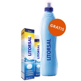 Zdrovit Litorsal, smak cytrynowo-miętowy, 24 tabletki musujące + bidon, 740 ml gratis - zdjęcie produktu