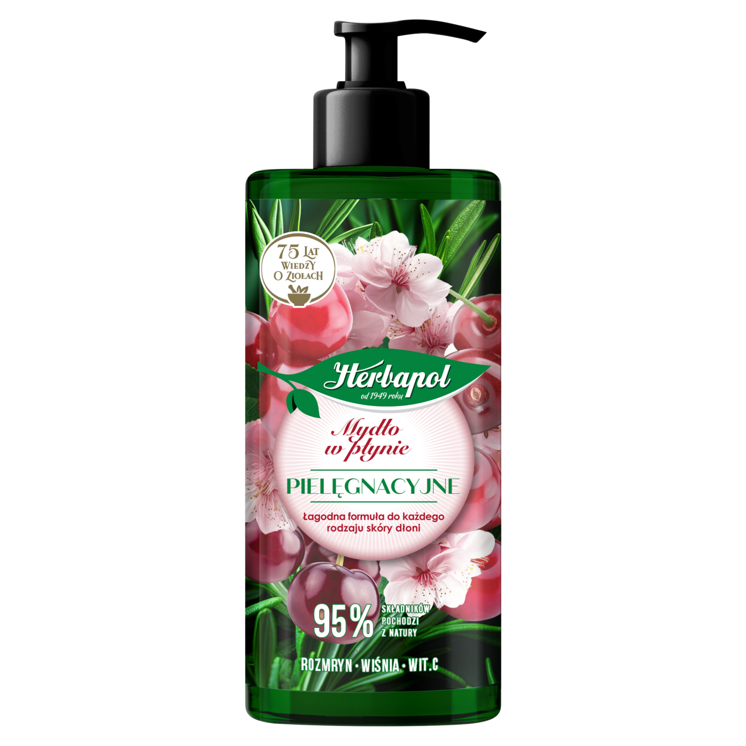 Nieznana Herbapol, pielęgnacyjne mydło w płynie, rozmaryn, wiśnia, witamina C, 390 ml — Inhaltsstoffe und Bewertung
