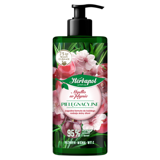 Herbapol, pielęgnacyjne mydło w płynie, rozmaryn, wiśnia, witamina C, 390 ml Herbapol, pielęgnacyjne mydło w płynie, rozmaryn, wiśnia, witamina C, 390 ml - zdjęcie produktu