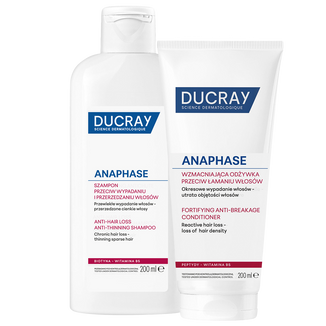 Zestaw Ducray Anaphase, szampon przeciw wypadaniu i przerzedzaniu włosów, 200 ml + wzmacniająca odżywka przeciw łamaniu włosów, 200 ml Zestaw Ducray Anaphase, szampon przeciw wypadaniu i przerzedzaniu włosów, 200 ml + wzmacniająca odżywka przeciw łamaniu włosów, 200 ml - zdjęcie produktu