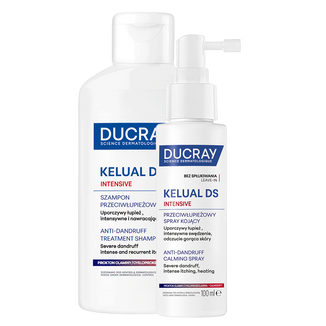 Zestaw Ducray Kelual DS Intensive, kojący spray przeciwłupieżowy, 100 ml + szampon przeciwłupieżowy, 100 ml Zestaw Ducray Kelual DS Intensive, kojący spray przeciwłupieżowy, 100 ml + szampon przeciwłupieżowy, 100 ml - zdjęcie produktu