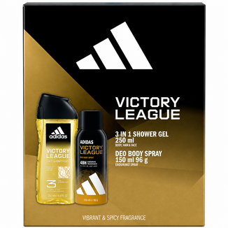Zestaw Adidas Victory League, żel pod prysznic 3w1, 250 ml + dezodorant, 150 ml - zdjęcie produktu