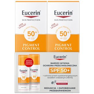 Zestaw Eucerin Sun Protection Pigment Control, fluid ochronny przeciw przebariweniom, SPF 50+, 2 x 50 ml - zdjęcie produktu