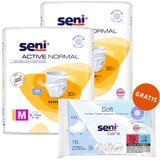 Zestaw Seni Active Normal, majtki chłonne, M, 80-110 cm, 2 x 30 sztuk + chusteczki nawilżane, pielęgnacyjne, XXL, 10 sztuk gratis - miniaturka zdjęcia produktu