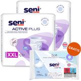 Zestaw Seni Active Plus, majtki chłonne, XXL, 140-190 cm, 2 x 10 sztuk + chusteczki nawilżane, pielęgnacyjne, XXL, 10 sztuk gratis - miniaturka zdjęcia produktu