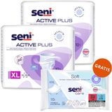 Zestaw Seni Active Plus, majtki chłonne, XL, 120-160 cm, 3 x 10 sztuk + chusteczki nawilżane, pielęgnacyjne, XXL, 10 sztuk gratis - miniaturka zdjęcia produktu