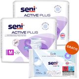 Zestaw Seni Active Plus, majtki chłonne, M, 80-110 cm, 3 x 10 sztuk + chusteczki nawilżane, pielęgnacyjne, XXL, 10 sztuk gratis - miniaturka zdjęcia produktu