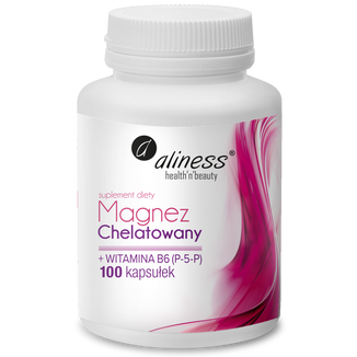 Aliness Magnez Chelatowany + Witamina B6 (P-5-P), 100 kapsułek - zdjęcie produktu