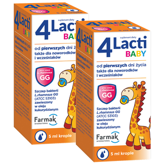 Zestaw 4 Lacti Baby od pierwszych dni życia, krople, 2 x 5 ml - zdjęcie produktu