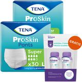 Zestaw Tena Pants Proskin Super, majtki chłonne, rozmiar L, 100-135 cm, 2 x 30 sztuk + Nutridrink Skin Repair, preparat odżywczy, smak czekoladowy, 2 x 200 ml gratis - miniaturka zdjęcia produktu