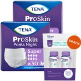 Zestaw Tena Pants ProSkin Super Night, majtki chłonne, rozmiar M, 80-110 cm, 2 x 30 sztuk + Nutridrink Skin Repair, preparat odżywczy, smak czekoladowy, 2 x 200 ml gratis - miniaturka zdjęcia produktu