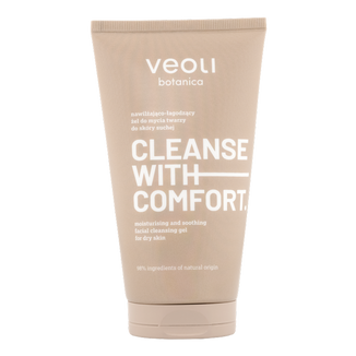 Veoli Botanica Cleanse with Comfort, nawilżająco-łagodzący żel do mycia twarzy do skóry suchej, 150 ml Veoli Botanica Cleanse with Comfort, nawilżająco-łagodzący żel do mycia twarzy do skóry suchej, 150 ml - zdjęcie produktu