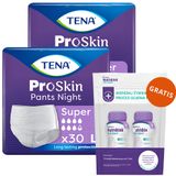 Zestaw Tena Pants ProSkin Super Night, majtki chłonne, rozmiar L, 100-135 cm, 2 x 30 sztuk + Nutridrink Skin Repair, preparat odżywczy, smak czekoladowy, 2 x 200 ml gratis - miniaturka zdjęcia produktu