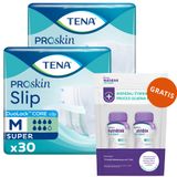 Zestaw Tena Slip ProSkin Super, pieluchomajtki, rozmiar M, 73-122 cm, 2 x 30 sztuk + Nutridrink Skin Repair, preparat odżywczy, smak czekoladowy, 2 x 200 ml gratis - miniaturka zdjęcia produktu
