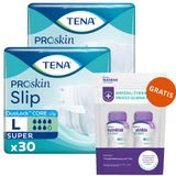 Zestaw Tena Slip ProSkin Super, pieluchomajtki, rozmiar L, 92-144 cm, 2 x 30 sztuk + Nutridrink Skin Repair, preparat odżywczy, smak czekoladowy, 2 x 200 ml gratis - miniaturka zdjęcia produktu
