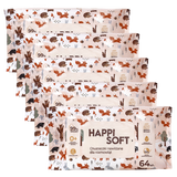 Zestaw Happi Soft, chusteczki nawilżane dla niemowląt i dzieci, od urodzenia, 5 x 64 sztuki - miniaturka zdjęcia produktu