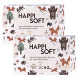 Zestaw Happi Soft, patyczki higieniczne dla niemowląt i dzieci, 2 x 60 sztuk - miniaturka zdjęcia produktu