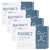 Zestaw SEMA Lab Magnez + Witamina B6, 4 x 60 tabletek powlekanych - miniaturka zdjęcia produktu