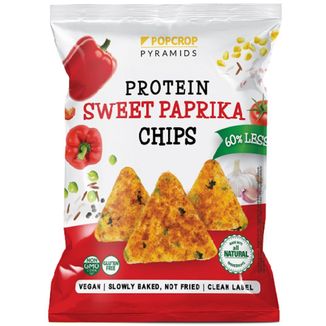 Popcrop Chrupki proteinowe, piramidki, smak słodka papryka, 60 g - zdjęcie produktu
