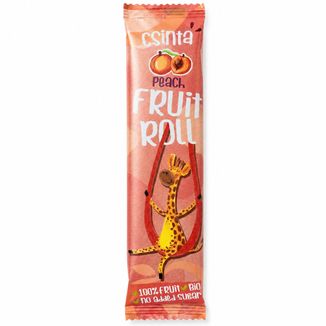 Csinta Przekąska roll Bio, jabłko, brzoskwinia, bezglutenowa, bez dodatku cukru, 12 g - zdjęcie produktu