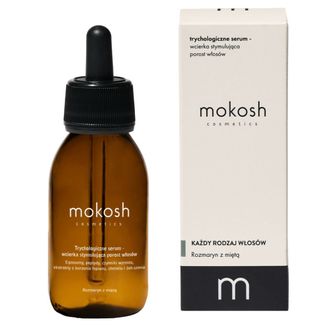 Mokosh, trychologiczne serum-wcierka stymulująca porost włosów, rozmaryn z miętą, 90 ml Mokosh, trychologiczne serum-wcierka stymulująca porost włosów, rozmaryn z miętą, 90 ml - zdjęcie produktu