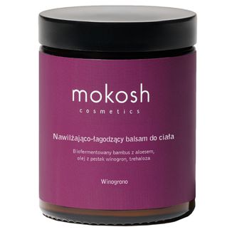 Mokosh, nawilżająco-łagodzący balsam do ciała, winogrono, 180 ml Mokosh, nawilżająco-łagodzący balsam do ciała, winogrono, 180 ml - zdjęcie produktu