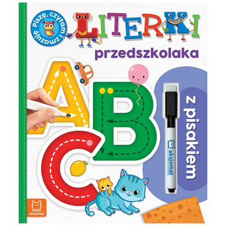 Aksjomat A, B, C. Literki przedszkolaka z pisakiem. Piszę, czytam i zmazuję, książeczka dla dzieci z pisakiem - zdjęcie produktu